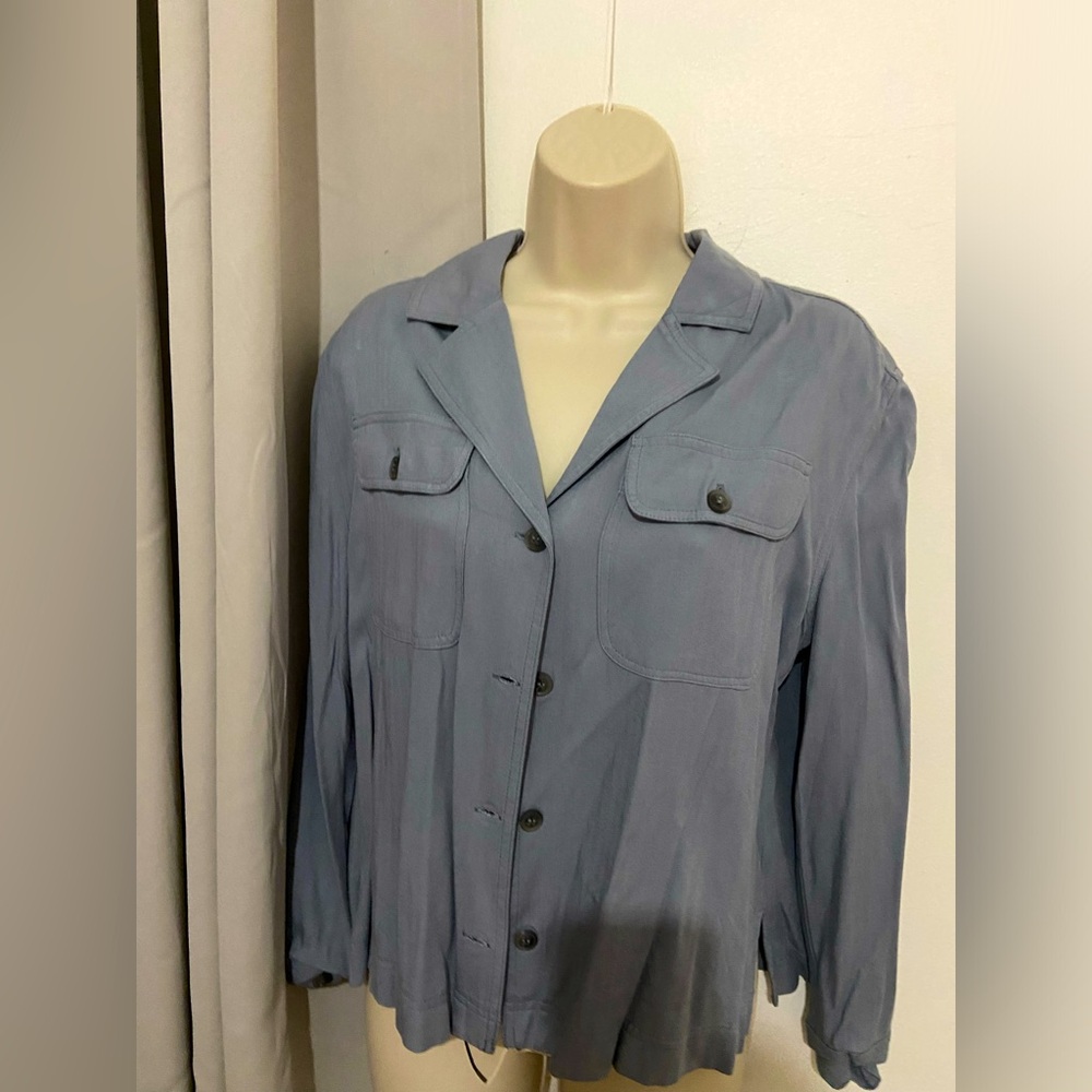 Grey/blue button down shirt. Brand new with tags